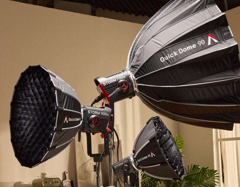 Three Aputure Quick Domes