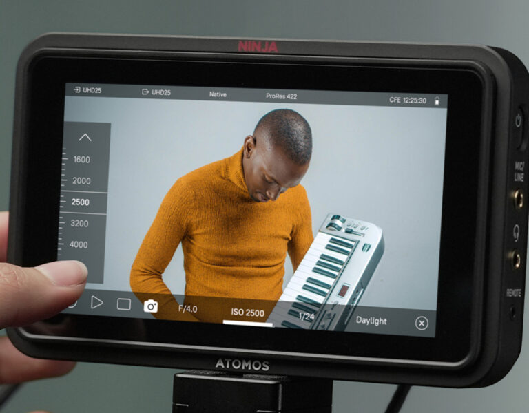 A person using a Ninja RAW monitor