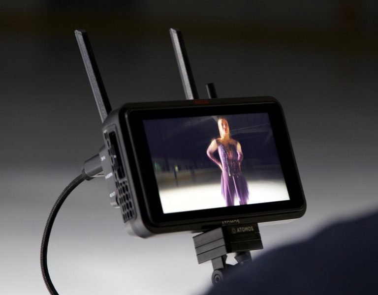 Atomos Ninja TX showing a woman on the screen