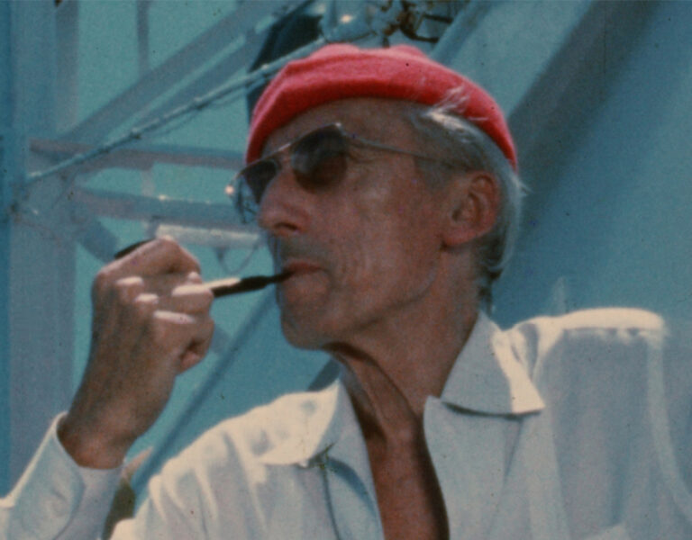 Cousteau smoking a pipe