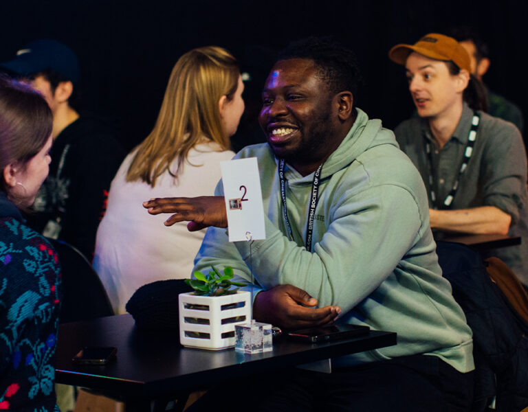 People sat together talking