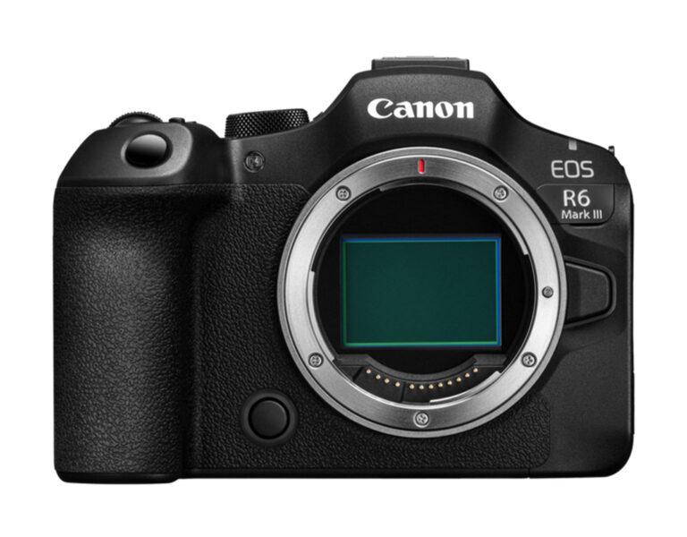 EOS R6 Mark III camera on a white background