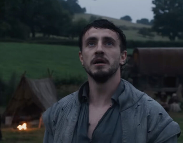 Paul Mescal stood looking skywards