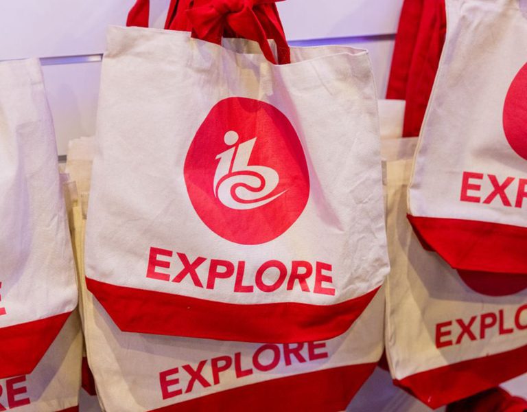 IBC tote bags on hooks