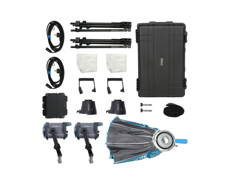 A Nanlux light kit on a white background