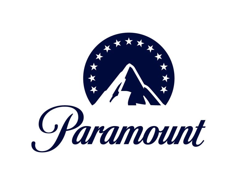 A blue paramount logo