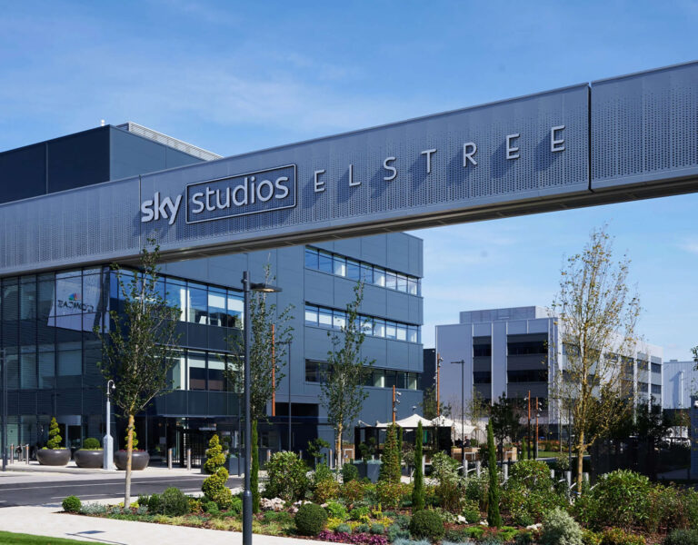 The entrance for Sky Studios Elstree
