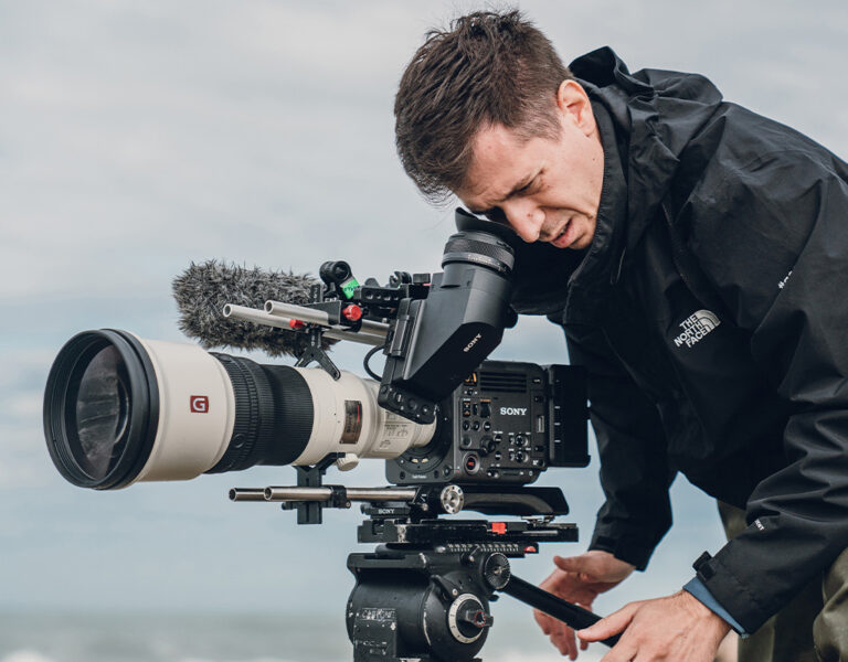 A man using a Sony Burano