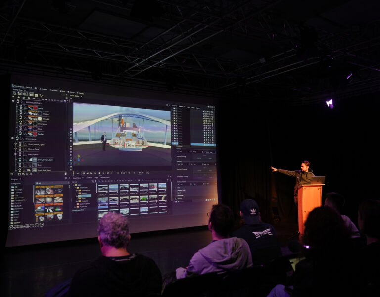 A person talking on stage