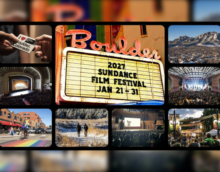 Sundance Film Festival 2027 poster with pictures of Boulder, Colorado