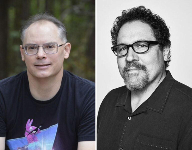 Tim Sweeney and Jon Favreau in side by side headshots